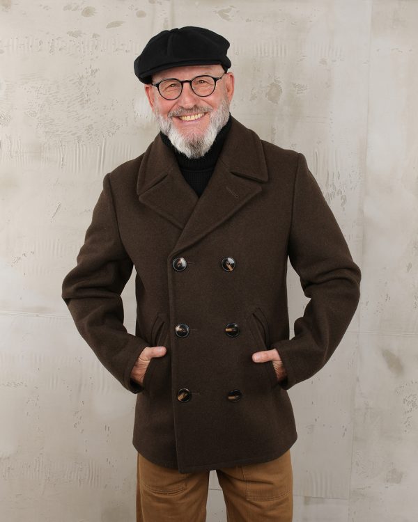 Caban Laine Homme - 1938 Pea Coat Chestnut Brown Pike Brothers