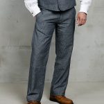 1942 Hunting Pant Grey Striped Linen Pike Brothers