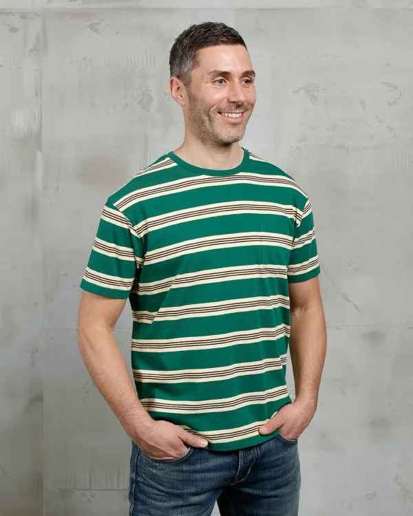 Men's Vintage T-Shirt - 1971 Pocket Tee Malibu Green Pike Brothers