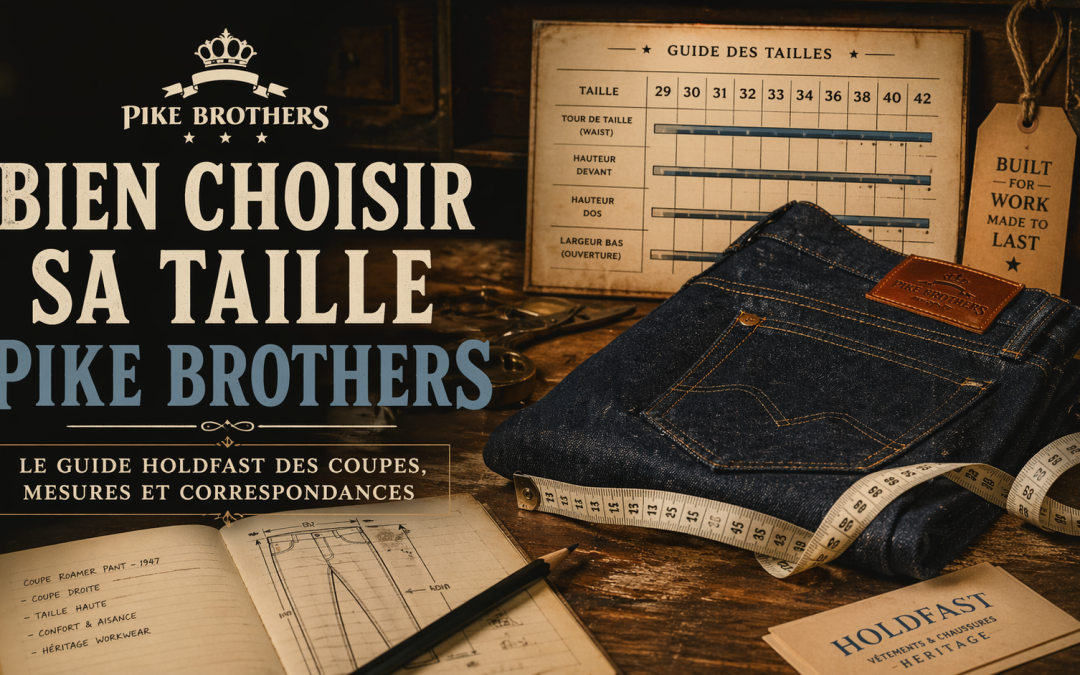 Guide des tailles Pike Brothers 2026 : pantalons, chemises, vestes & bottes — le mode d’emploi complet