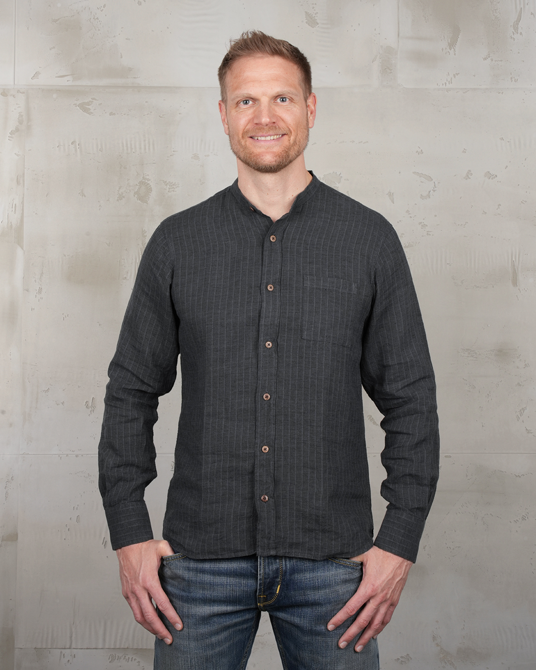 1923 Buccanoy Shirt Wicklow Navy du00e9tail