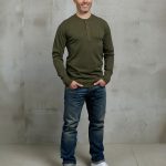1927 Henley Long Sleeve Mojave Green du00e9tail