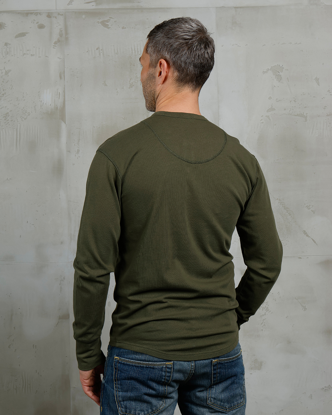 1927 Henley Long Sleeve Mojave Green dos
