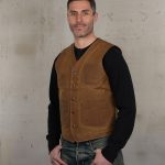 1937 Roamer Vest Waxed Tan du00e9tail