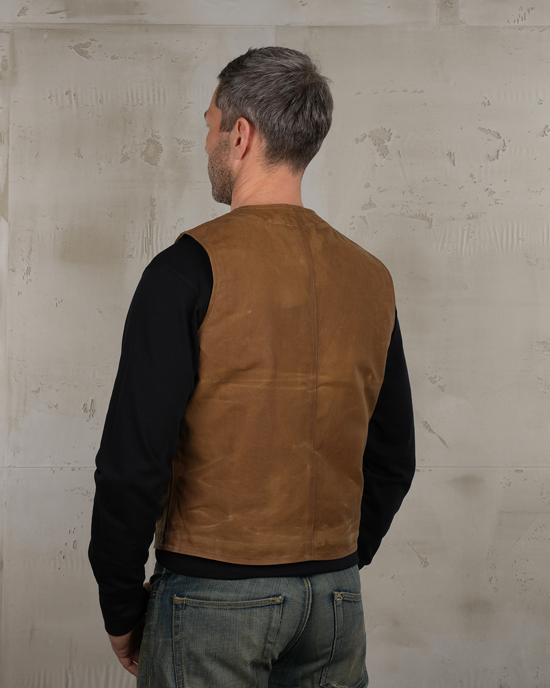 1937 Roamer Vest Waxed Tan dos