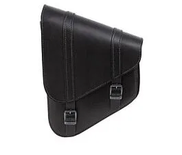 Ledrie 6,5L Left Swingarm Bag for Harley-Davidson Softail (2018 onwards) — Black Leather — available at Holdfast Marseille, Ledrie distributor in France