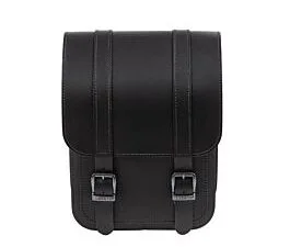Borsa laterale sinistra Ledrie da 10 litri per forcellone Harley-Davidson Softail (1984-2017) - in pelle nera - disponibile presso Holdfast Marseille, distributore Ledrie in Francia.