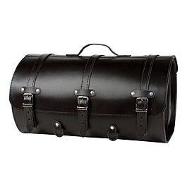 Fietstas van 37 liter, 48 x 29,5 x 26,5 cm — Zwart leer, Ledrie — verkrijgbaar bij Holdfast Marseille, Ledrie-distributeur in Frankrijk