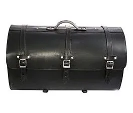 Fietstas van 67 liter, 58,5 x 35 x 33 cm — Zwart leer, Ledrie — verkrijgbaar bij Holdfast Marseille, Ledrie-distributeur in Frankrijk