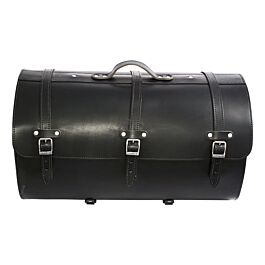 Fietstas van 67 liter, 58,5 x 35 x 33 cm — Zwart leer, Ledrie — verkrijgbaar bij Holdfast Marseille, Ledrie-distributeur in Frankrijk