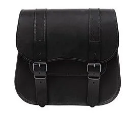Bolso lateral Ledrie Solo de 18 litros — Piel negra — disponible en Holdfast Marseille, distribuidor de Ledrie en Francia.