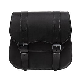 Sacoche latérale solo 18L — Cuir Noir Ledrie