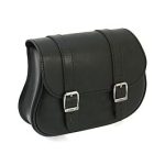 Sacoche latérale solo de bras oscillant 5L Harley-Davidson V-Rod de 2002 à 2017 Noir — Cuir Noir Ledrie — disponible chez Holdfast Marseille, distributeur Ledrie en France