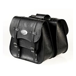 Ledrie 13L Satteltaschen – Schwarzes Leder – erhältlich bei Holdfast Marseille, dem Ledrie-Vertriebspartner in Frankreich