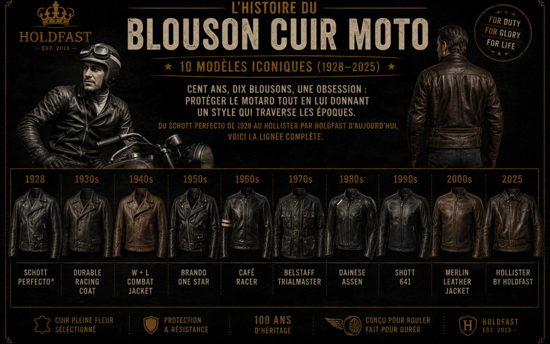 L&rsquo;histoire du blouson cuir moto en 10 modèles iconiques (1928–2026)