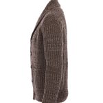 Holdfast Marseille heathered brown wool cardigan, official Pike Brothers retailer
