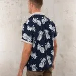 Blue Pike Brothers shirt, detail of the fabric and finishes