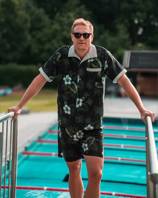 Heren zwart Cabana overhemd - 1961 Cabana overhemd Entrega Black Pike Brothers