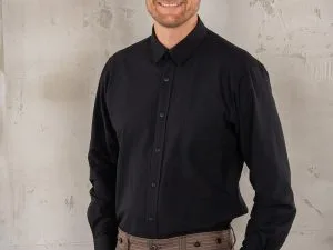 Zwart Albatros Chambray Shirt 1947 Albatros Shirt Zwart Chambray Pike Brothers
