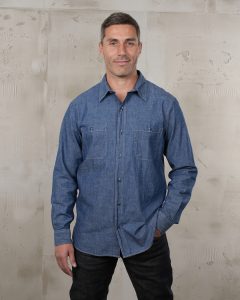 Chemise chambray us navy bleu 1940 USN Chambray Shirt Harbor Blue Pike Brothers