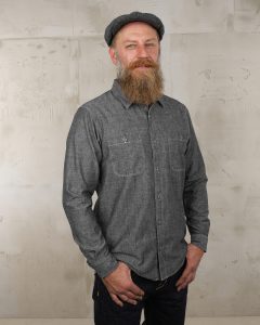 Chambray overhemd US Navy grijs 1940 USN Chambray Shirt Harbor Gray Pike Brothers