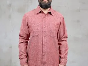 Camicia Chambray US Navy rossa 1940 USN Chambray Shirt Harbor Red Pike Brothers