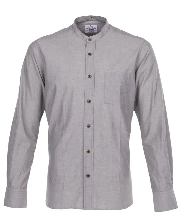 Chemise Col Mao Homme Gris Pierre Homme - 1923 Buccanoy Shirt Stone chambray Pike Brothers