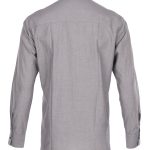 Chemise Col Mao Homme gris pierre homme en chambray vintage, vue de face