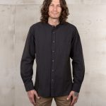Hosai blauw overhemd met mandarijnkraag 1923 Buccanoy Shirt Hosai blauw Pike Brothers