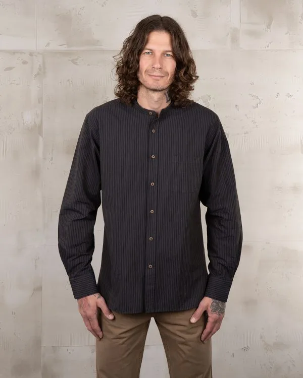 Herenhemd met blauwe Mao-kraag - 1923 Buccanoy Shirt Hosai blue Pike Brothers