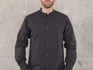 Waidoso blue mandarin collar shirt 1923 Buccanoy Shirt Waidoso Blue Pike Brothers