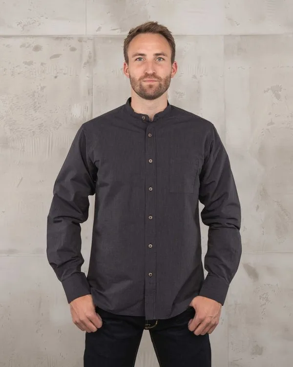 Chemise Col Mao Homme Bleu Homme - 1923 Buccanoy Shirt Waidoso Blue Pike Brothers