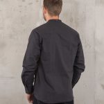 Chemise Col Mao Homme bleu homme en coton vintage, vue de face