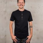 Black Short Sleeve Henley Shirt 1927 Henley Shirt Short Sleeve Deep Black Pike Brothers