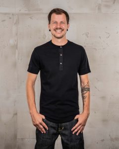 Chemise henley manches courtes noir 1927 Henley Shirt Short Sleeve Deep Black Pike Brothers