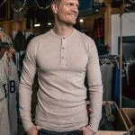 Henley shirt met lange mouwen, havermoutkleur, 1927, Pike Brothers