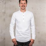 Chemise henley manches longues blanc 1927 Henley Shirt Long Sleeve Pure White Pike Brothers