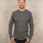 Gray Long Sleeve Henley Shirt 1927 Henley Shirt Long Sleeve Gray Melange Pike Brothers