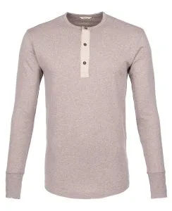 Chemise henley manches longues marron 1927 Henley Shirtlong sleeve fog brown Pike Brothers
