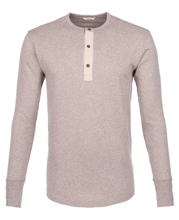 Camisa Henley de manga larga marrón para hombre - 1927 Camisa Henley de manga larga marrón niebla Pike Brothers