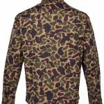 Vintage camouflage jungle militair overhemd voor heren, gemaakt van ripstop katoen, vooraanzicht.