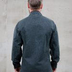 Chemise Militaire OG-107 noir homme en coton sergé vintage, vue de face
