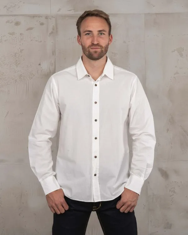 Chemise Oxford Blanc Homme - 1954 Oxford Shirt White Chambray Pike Brothers