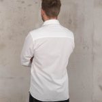 Chemise Oxford blanc homme en coton oxford vintage, vue de face