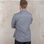 Men's vintage ocean blue Oxford cotton shirt, front view