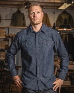 Chemise rider indigo 1952 Rider Shirt Japanese 9oz Indigo Pike Brothers