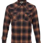 Chemise Workwear Rider marron homme en denim vintage, vue de face