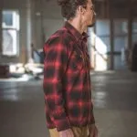 Red Pike Brothers shirt, detail of the fabric and finishes