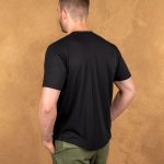 Zwart Pike Brothers-shirt, details van de stof en afwerking.