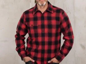 Rood flanellen Roamer-shirt 1937 Roamer-shirt Rood geruit flanellen shirt Pike Brothers